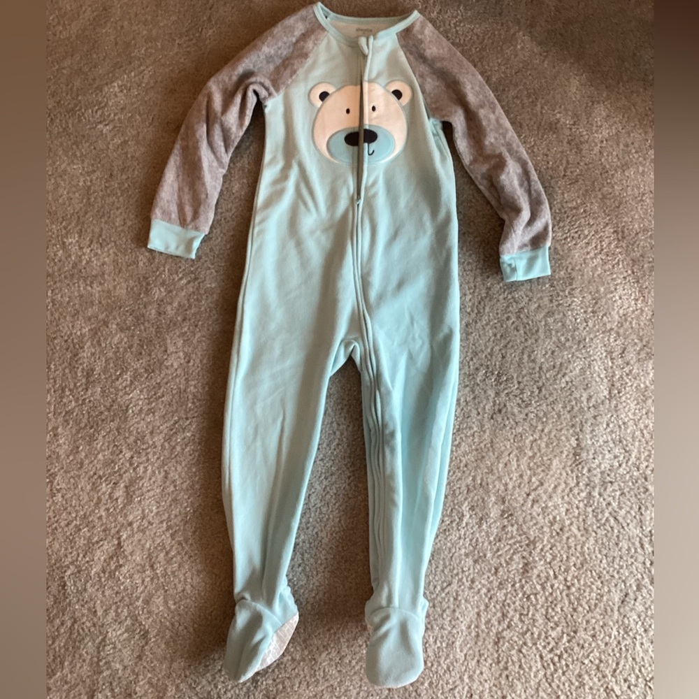 Absorba Light Blue and Gray Bear Footie Pajamas - NEW